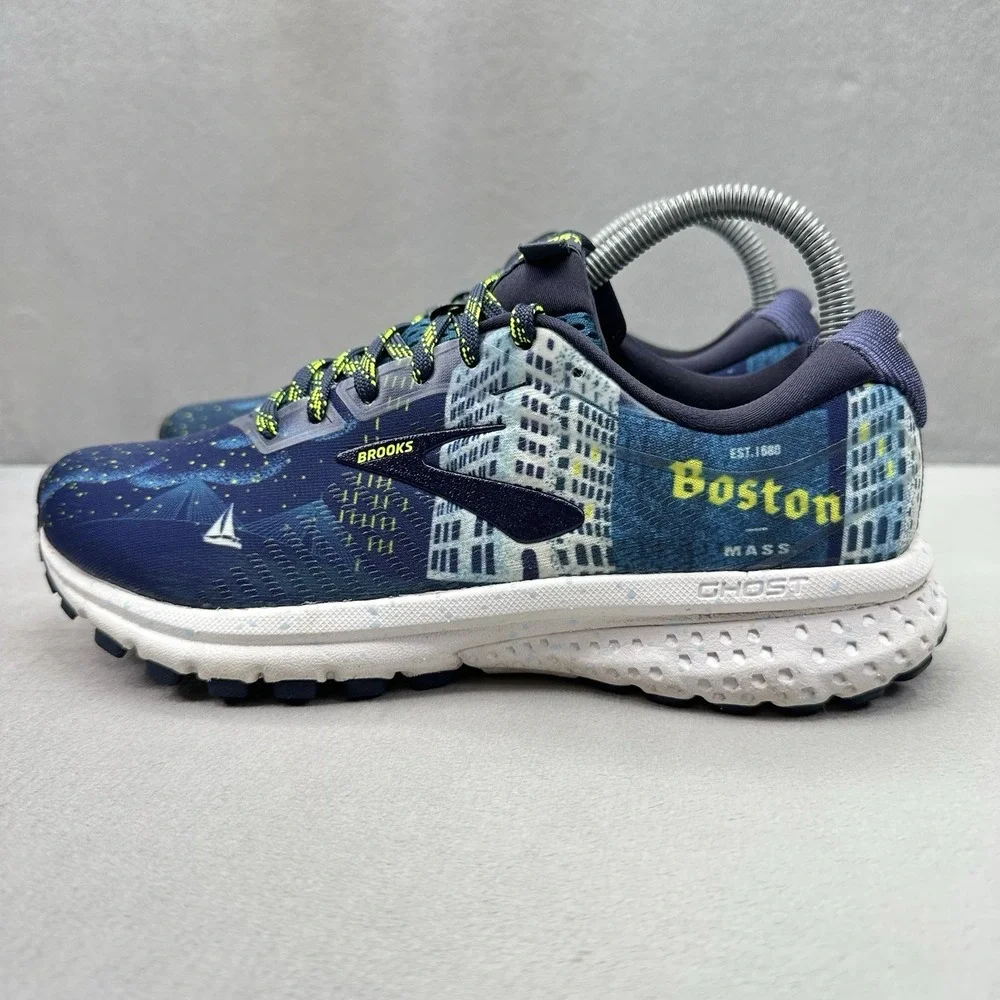 Womens Size 8 (B) Brooks Ghost 12 Shoes Boston Marathon 2020 Blue Skyline